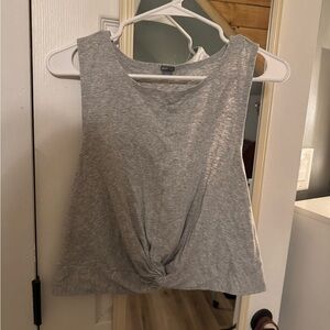 Aerie Heather Gray Twist Front Tank Top